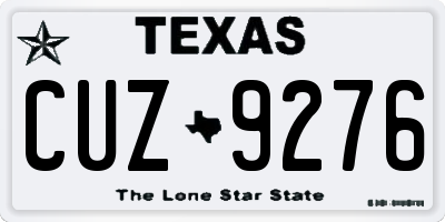 TX license plate CUZ9276