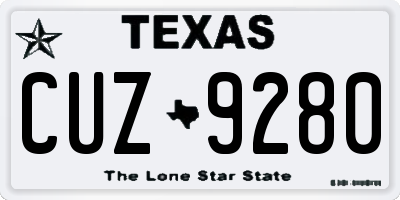 TX license plate CUZ9280