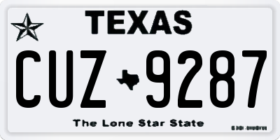 TX license plate CUZ9287