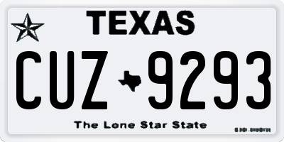 TX license plate CUZ9293