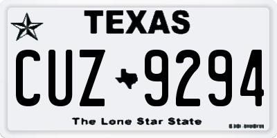TX license plate CUZ9294