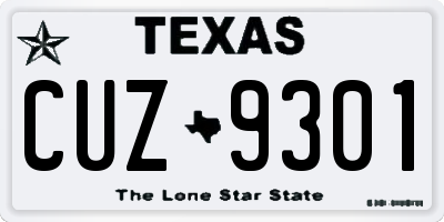 TX license plate CUZ9301