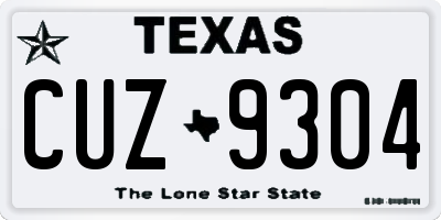 TX license plate CUZ9304