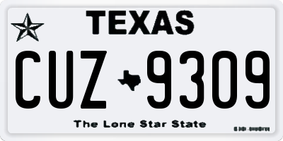 TX license plate CUZ9309