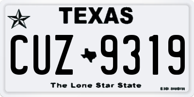 TX license plate CUZ9319
