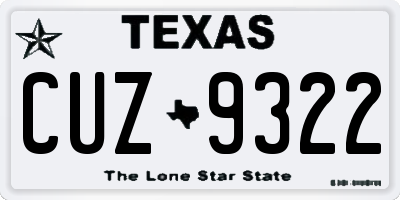 TX license plate CUZ9322