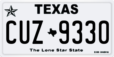 TX license plate CUZ9330