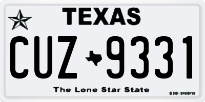 TX license plate CUZ9331