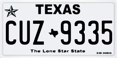 TX license plate CUZ9335