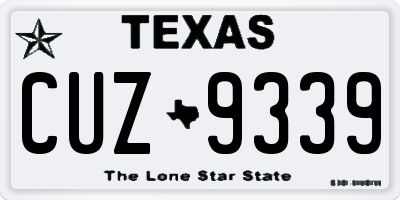 TX license plate CUZ9339