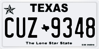 TX license plate CUZ9348