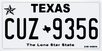 TX license plate CUZ9356