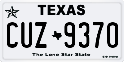 TX license plate CUZ9370