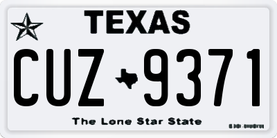TX license plate CUZ9371
