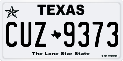 TX license plate CUZ9373