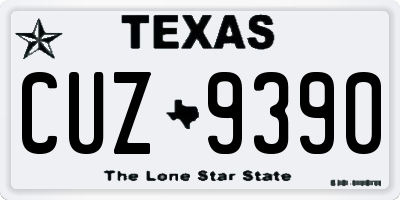 TX license plate CUZ9390