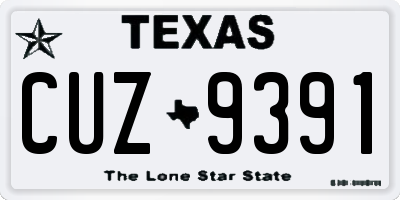 TX license plate CUZ9391