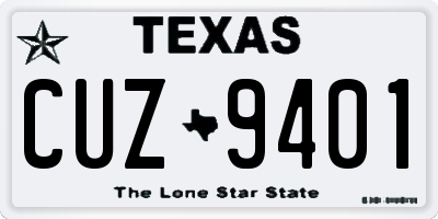 TX license plate CUZ9401