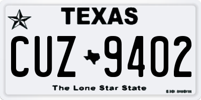TX license plate CUZ9402