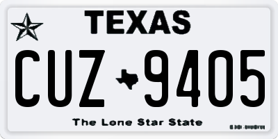 TX license plate CUZ9405