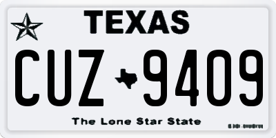 TX license plate CUZ9409