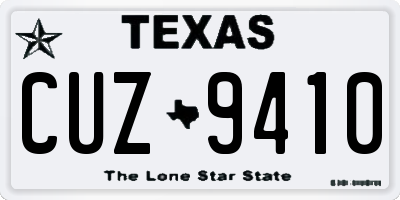 TX license plate CUZ9410