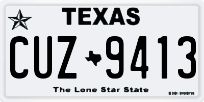 TX license plate CUZ9413