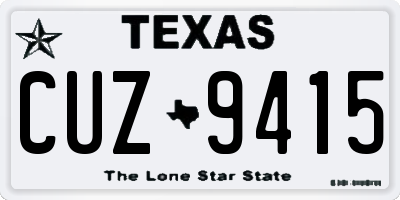 TX license plate CUZ9415