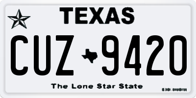 TX license plate CUZ9420