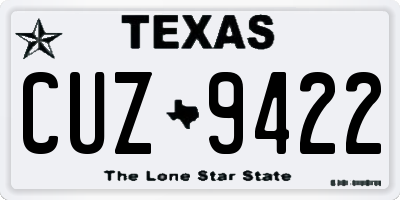 TX license plate CUZ9422