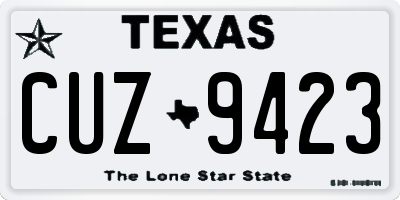 TX license plate CUZ9423