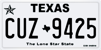 TX license plate CUZ9425