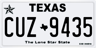 TX license plate CUZ9435
