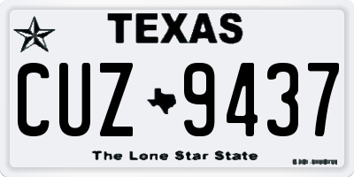 TX license plate CUZ9437