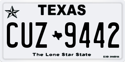 TX license plate CUZ9442
