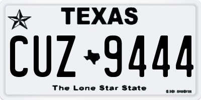 TX license plate CUZ9444