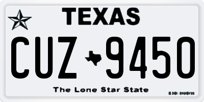 TX license plate CUZ9450