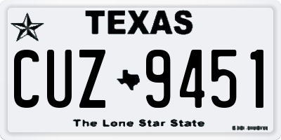 TX license plate CUZ9451