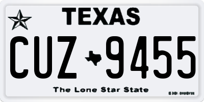 TX license plate CUZ9455