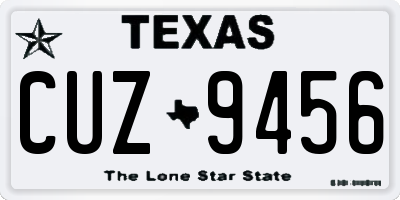 TX license plate CUZ9456