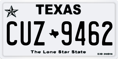 TX license plate CUZ9462