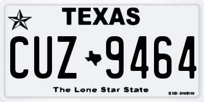 TX license plate CUZ9464