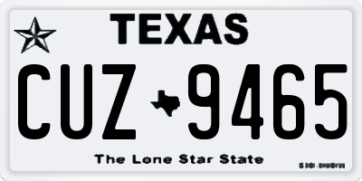 TX license plate CUZ9465