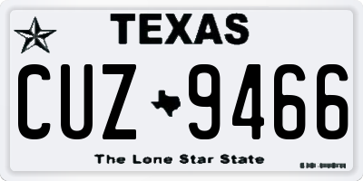 TX license plate CUZ9466