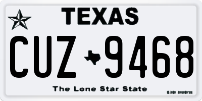 TX license plate CUZ9468
