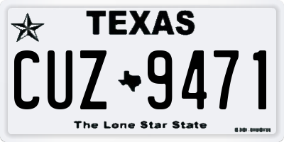TX license plate CUZ9471