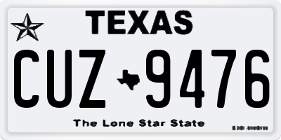 TX license plate CUZ9476