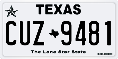TX license plate CUZ9481