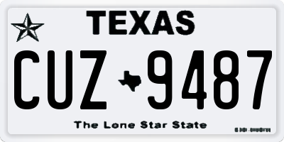 TX license plate CUZ9487