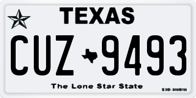 TX license plate CUZ9493